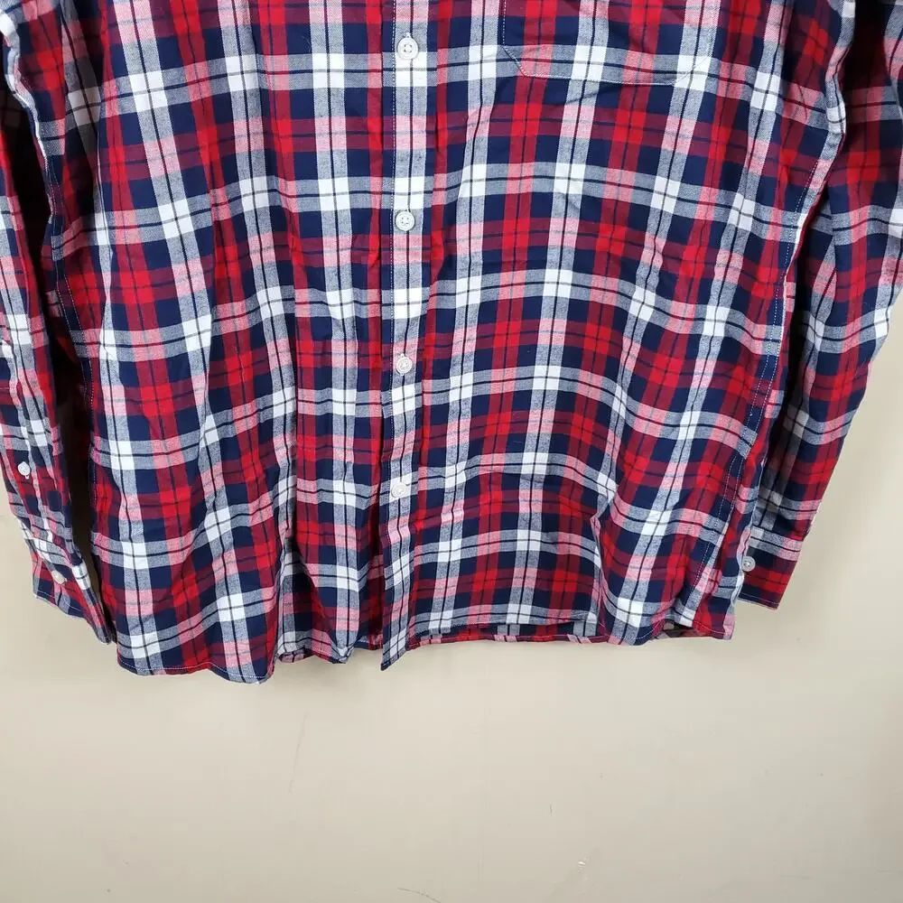 Banana Republic Plaid Standard Fit Button Up Shirt Size L